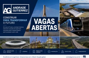 Andrade Gutierrez abre 36 vagas de emprego em Sergipe: veja cargos, requisitos e como se candidatar